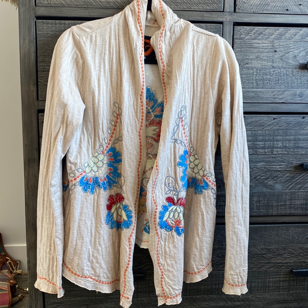 Johnny was Biya Embroidered wrap cover top